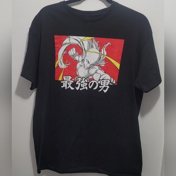 One Punch Man New Adult T-Shirt - Red Box Kanji Image - Picture 1 of 3